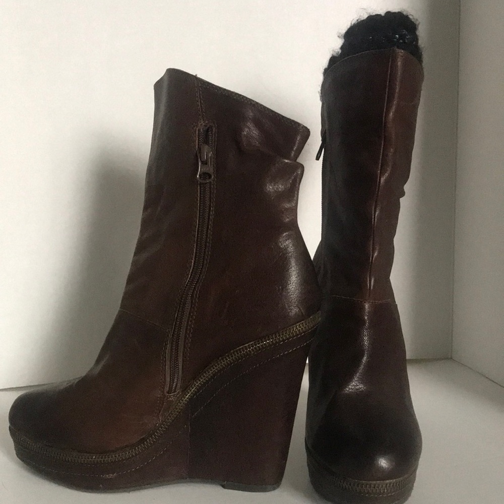 Super Sharp Leather Calvin Wedge leather boots 41